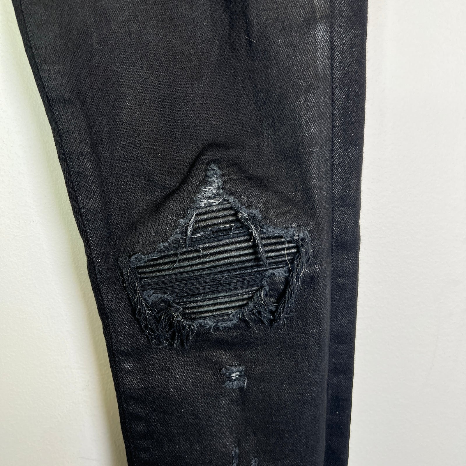 Amiri MX1 Black Waxed Denim Jeans
