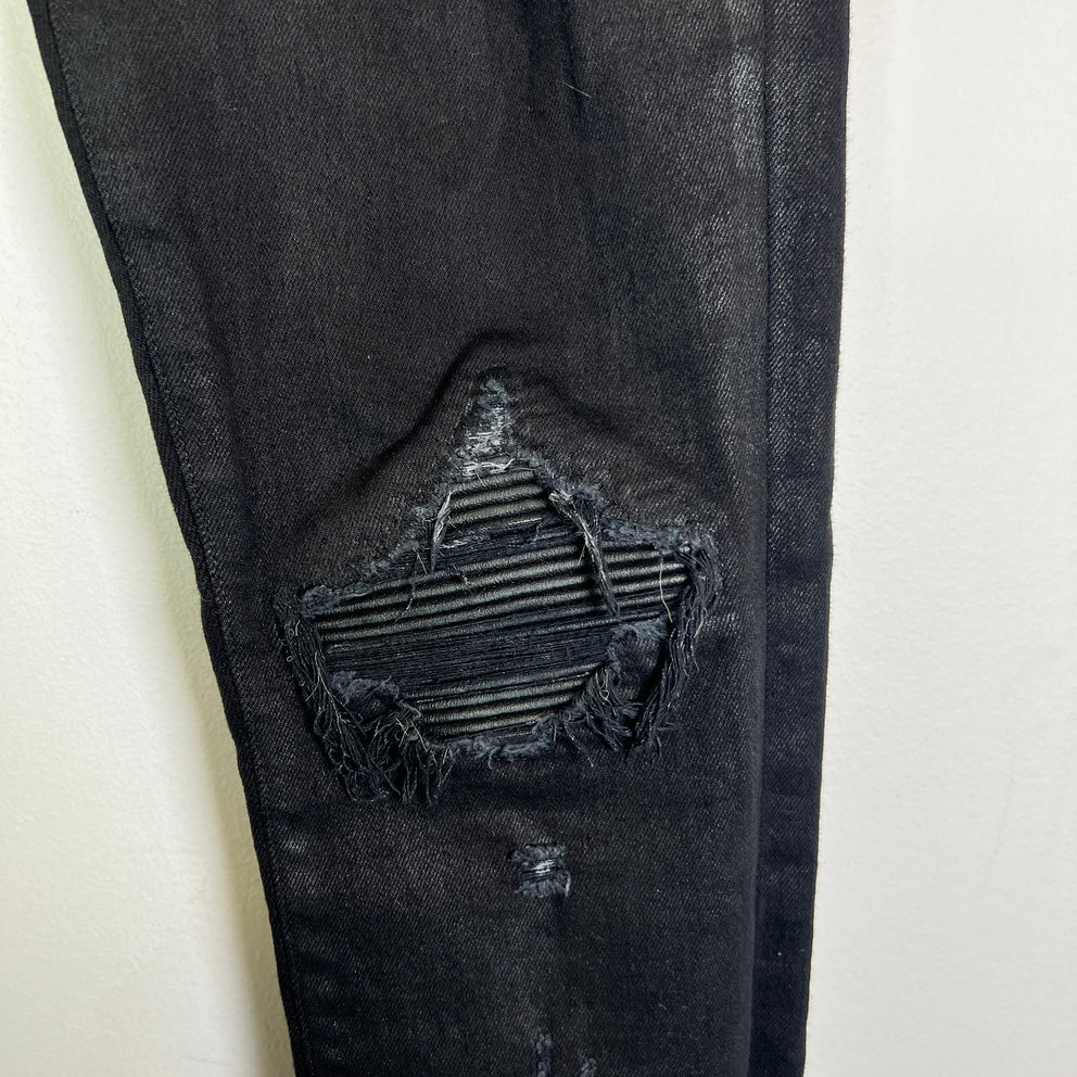 Amiri MX1 Black Waxed Denim Jeans