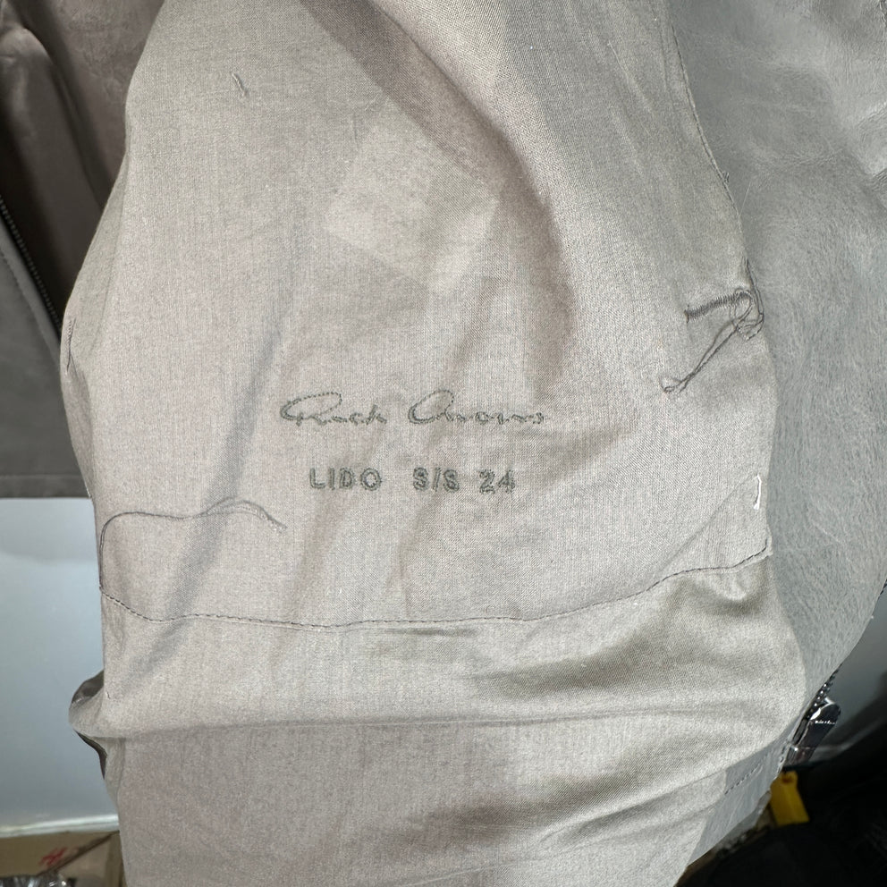Rick Owens SS24 Lido Dust Leather Jacket Size 50