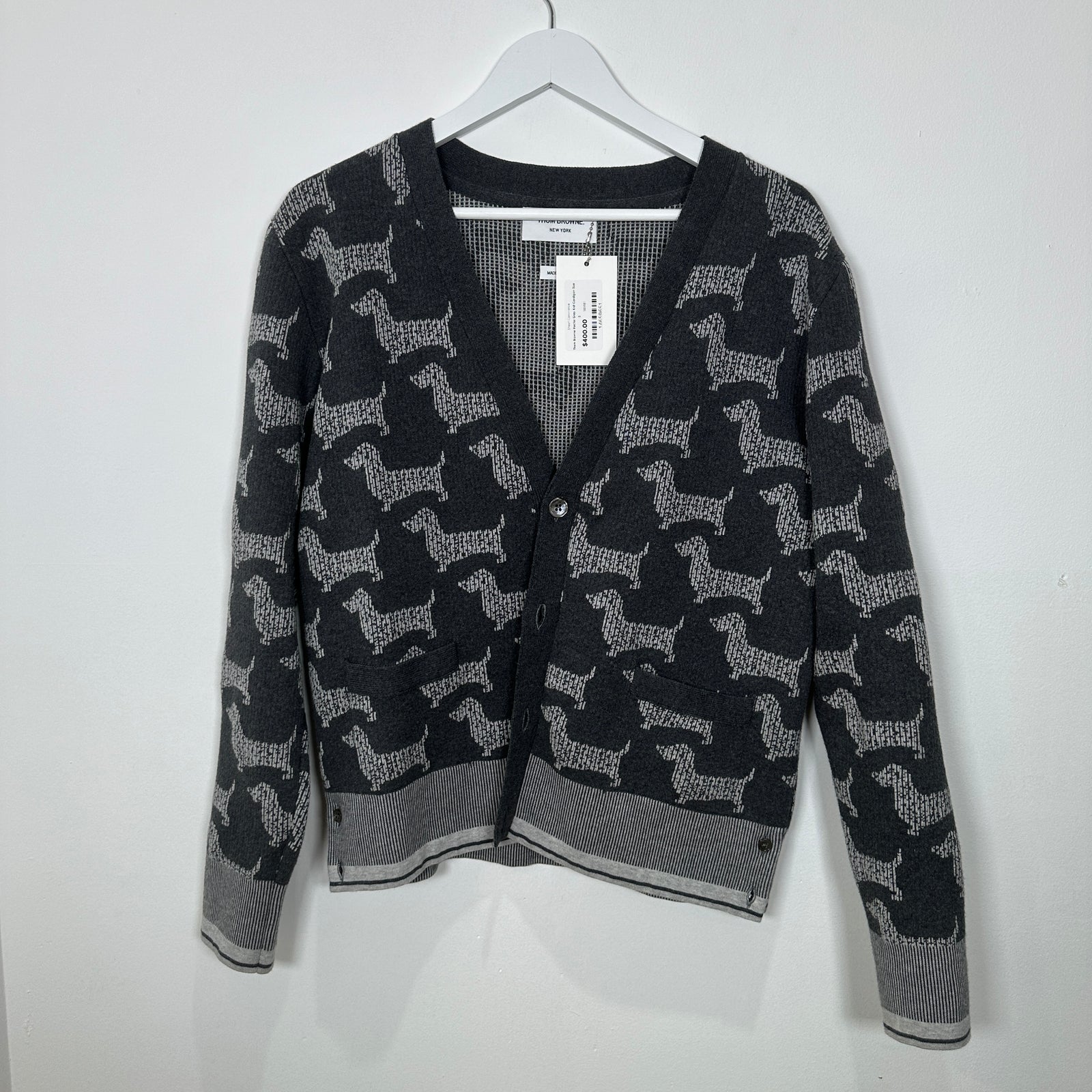 Thom Browne Hector Grey Knit Cardigan Size 2