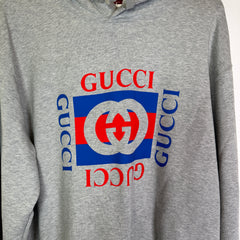 Gucci Grey/Blue Interlocking G Hoodie