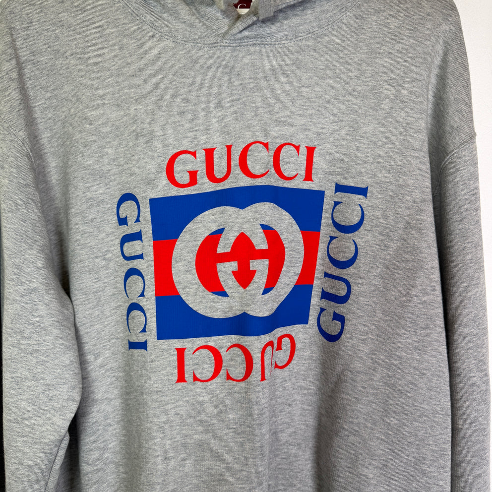 Gucci Grey/Blue Interlocking G Hoodie