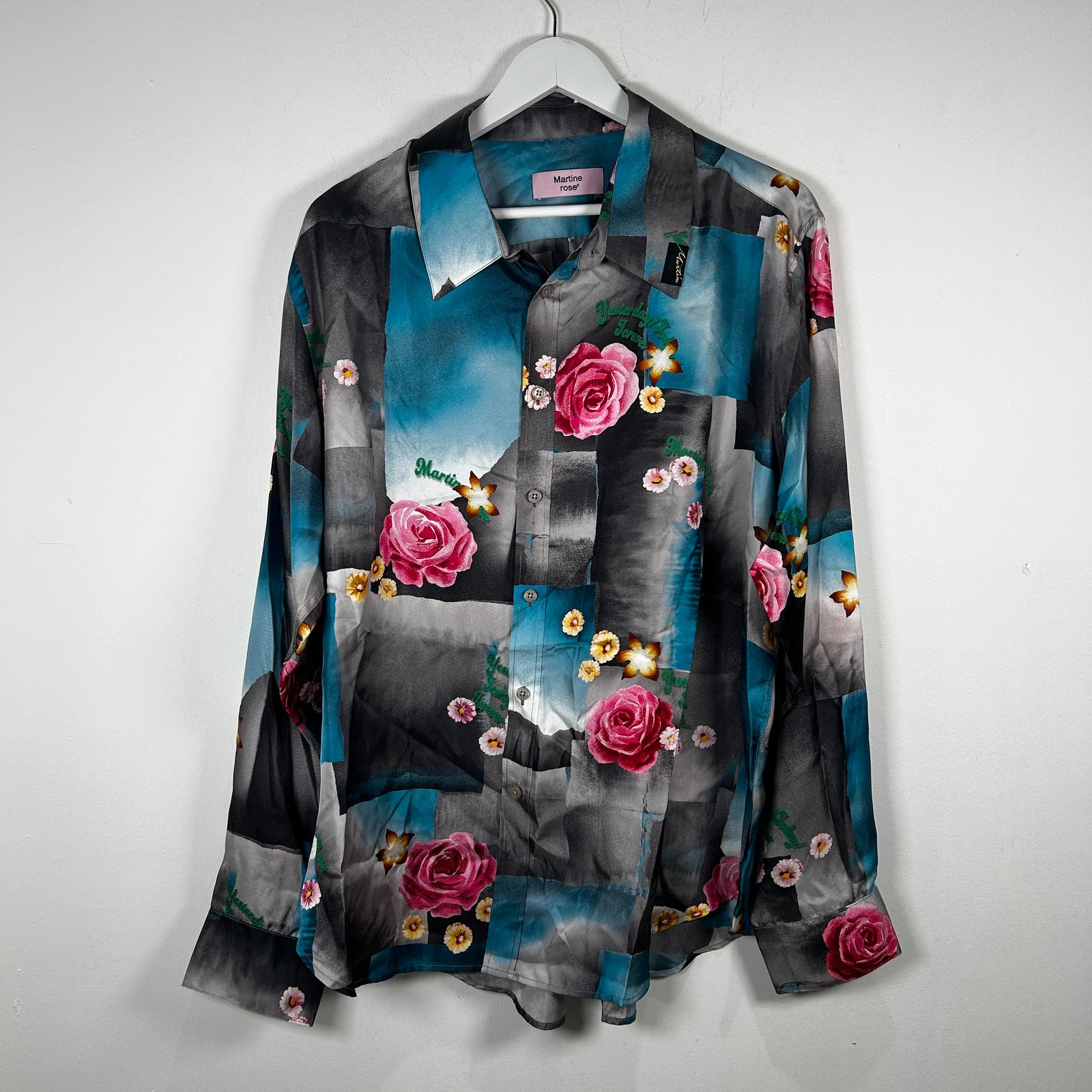 Martine Rose Silk Floral Button-Up Shirt Size XL