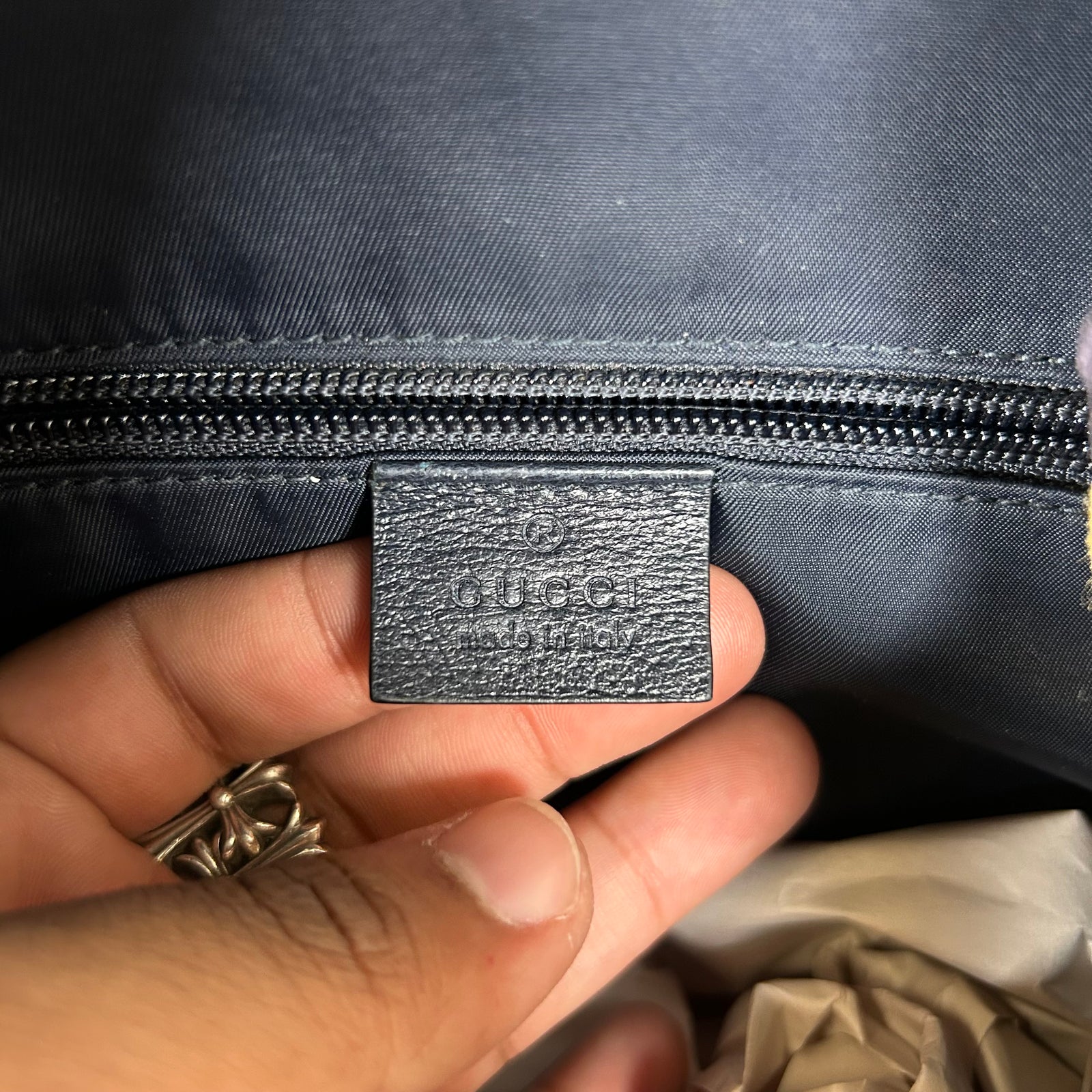 Gucci Yellow Fabric Maxi Monogram Utility GG Backpack