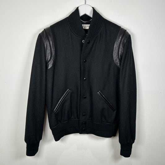 Saint Laurent Triple Black Teddy Jacket Size 46