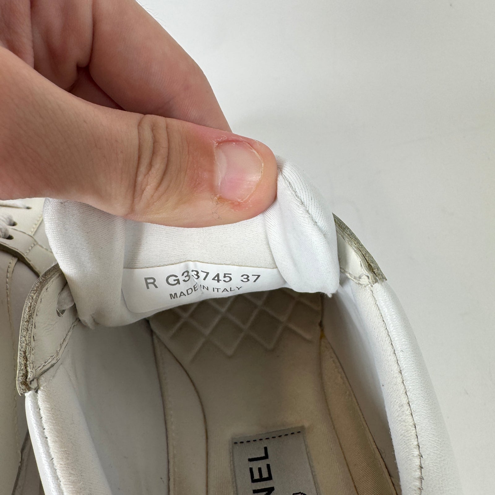 Chanel White Suede Calfskin Runner Size 37