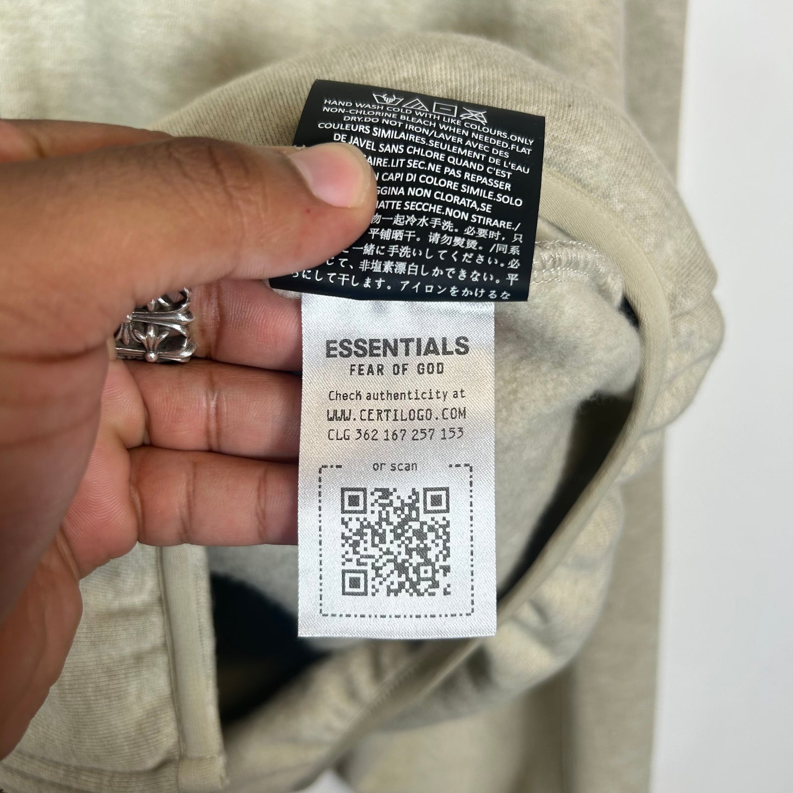 Essentials Beige Fleece Track Jacket Size L