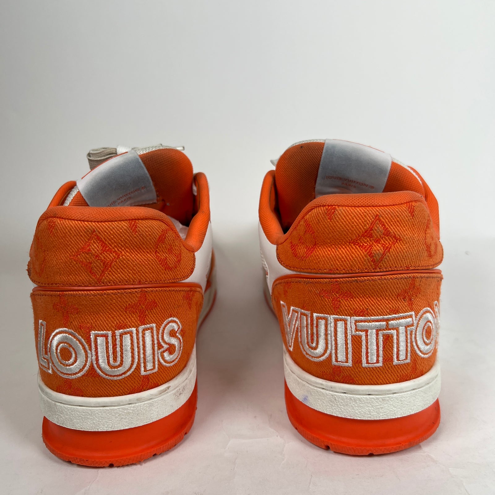 Louis Vuitton Orange Denim Monogram Trainer Size LV 9