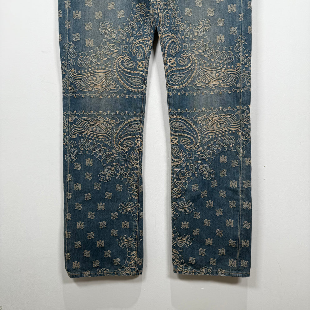 Amiri Bandana Paisley Denim Pants Size 30