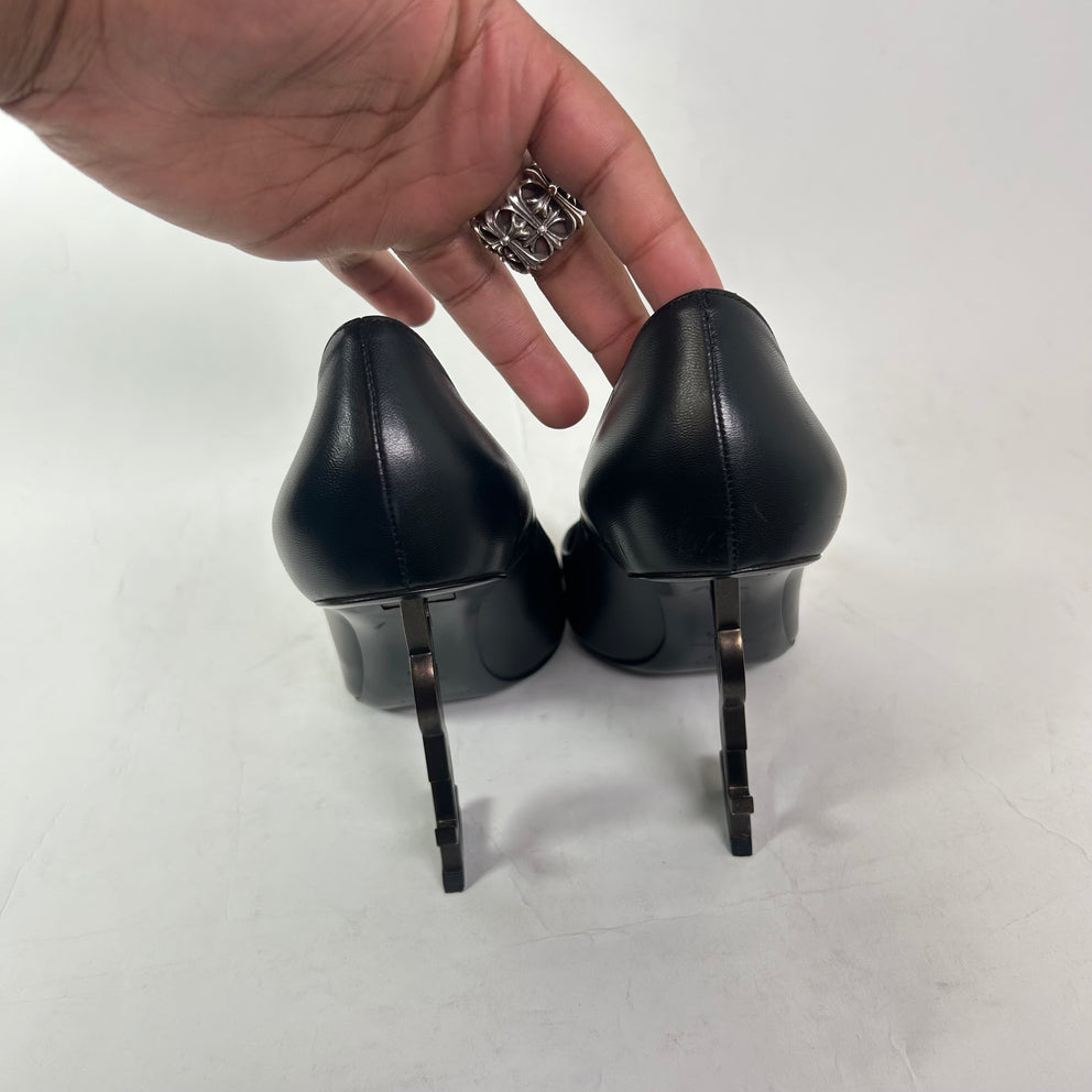Saint Laurent Black Leather Opyum 110 Pumps Size 39.5