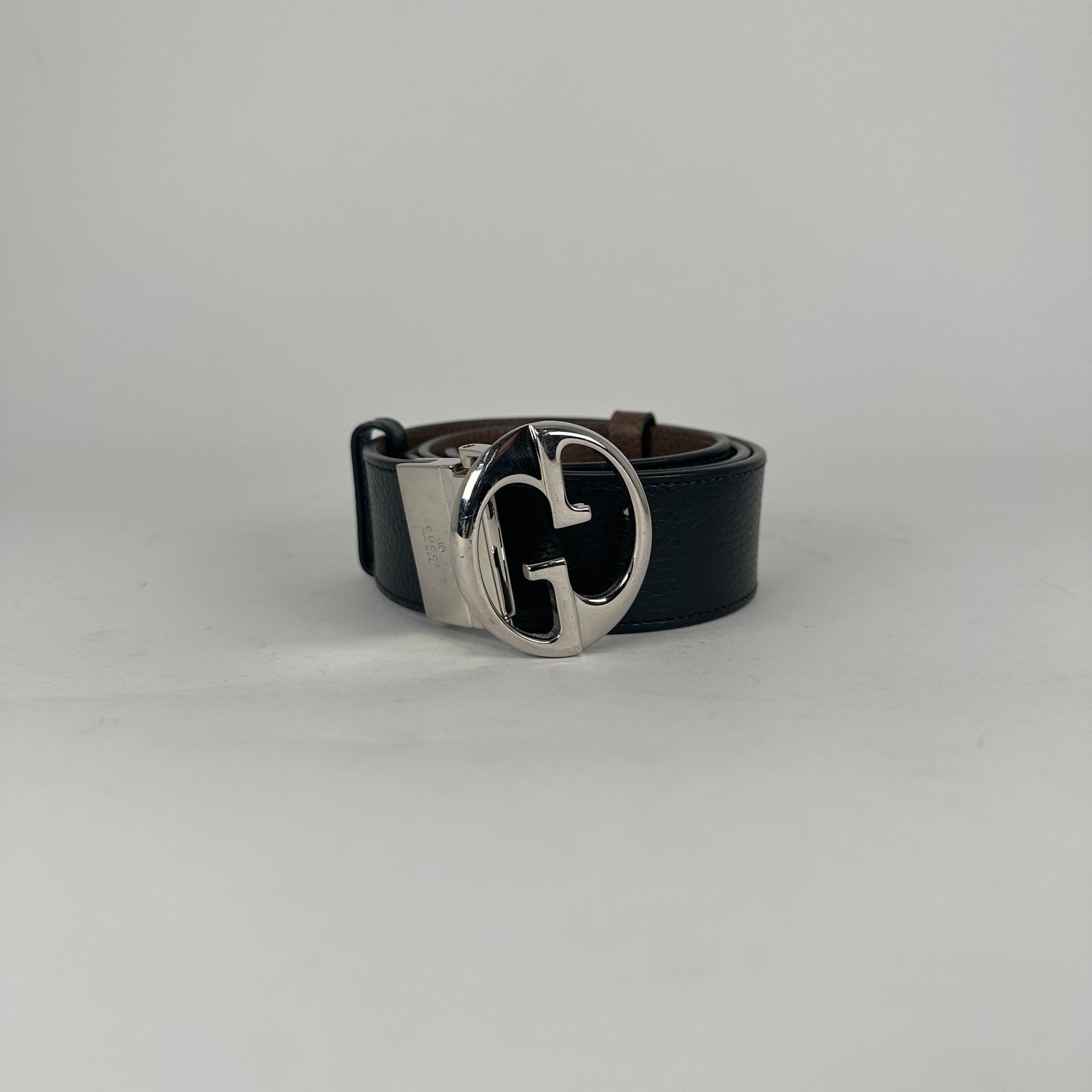 Gucci Black Interlocking "GG" Belt Size 34