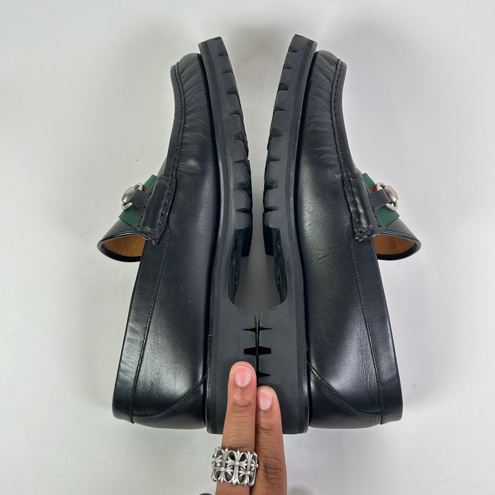 Gucci Horsebit Web Lug Sole Loafers
