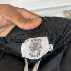 Saint Vanity Black Patch Logo Nylon Shorts Size M
