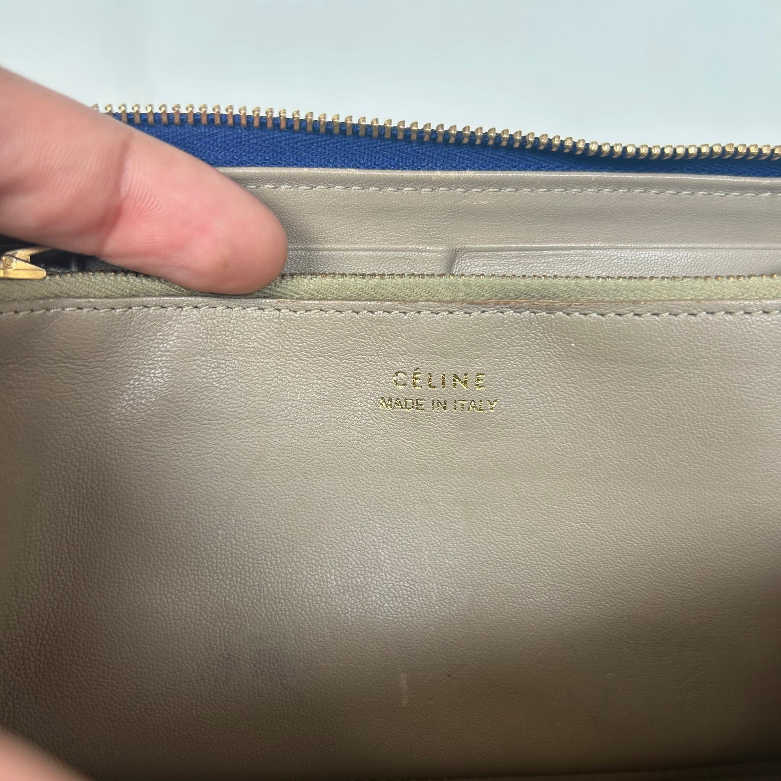 Celine Blue Leather Continental Wallet