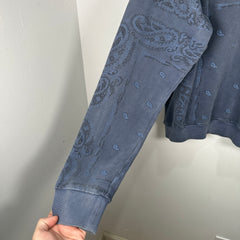Raf Simons AW04 Blue 'Waves' Paisley Hoodie Size 48