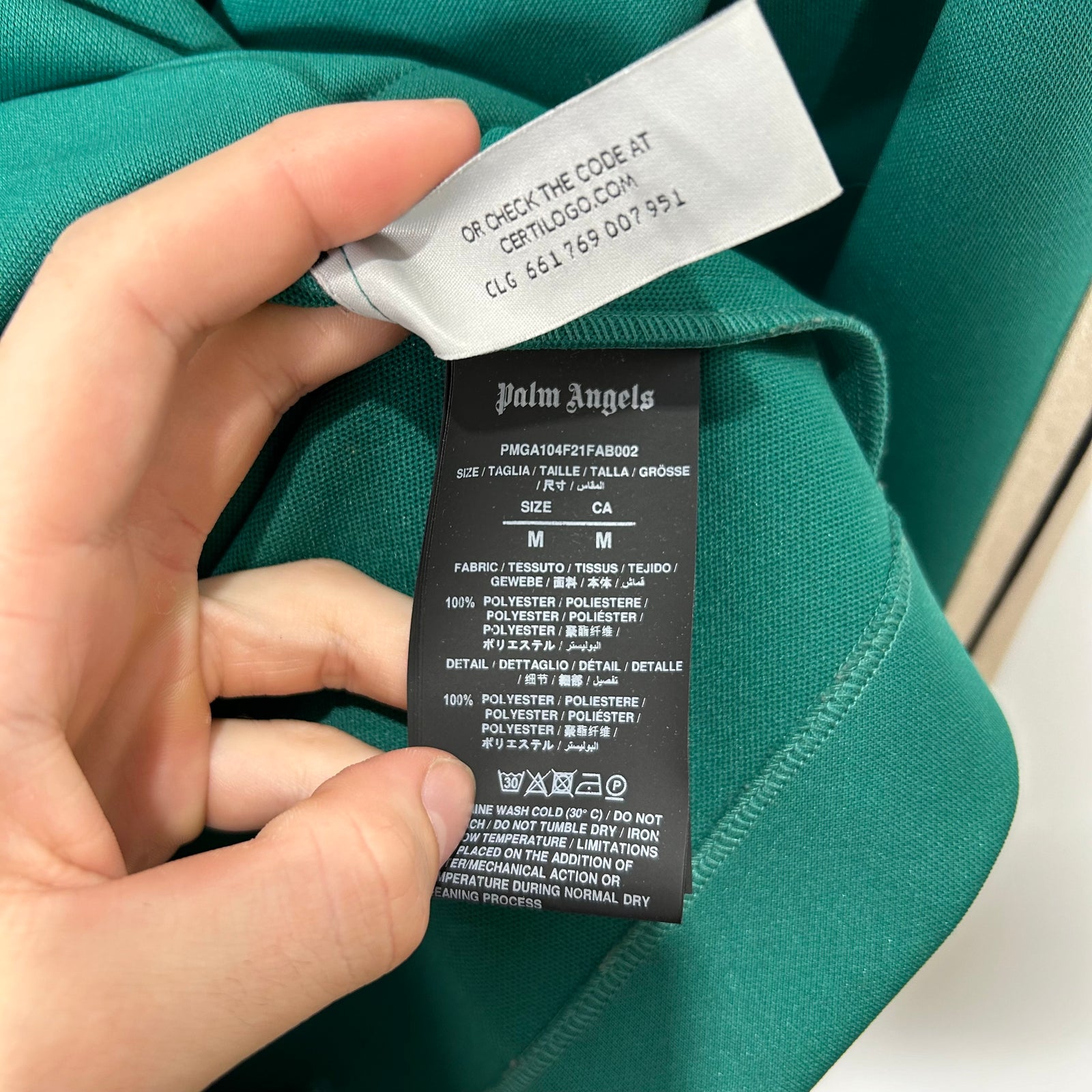 Palm Angels Green Track Button Coach Jacket Size M