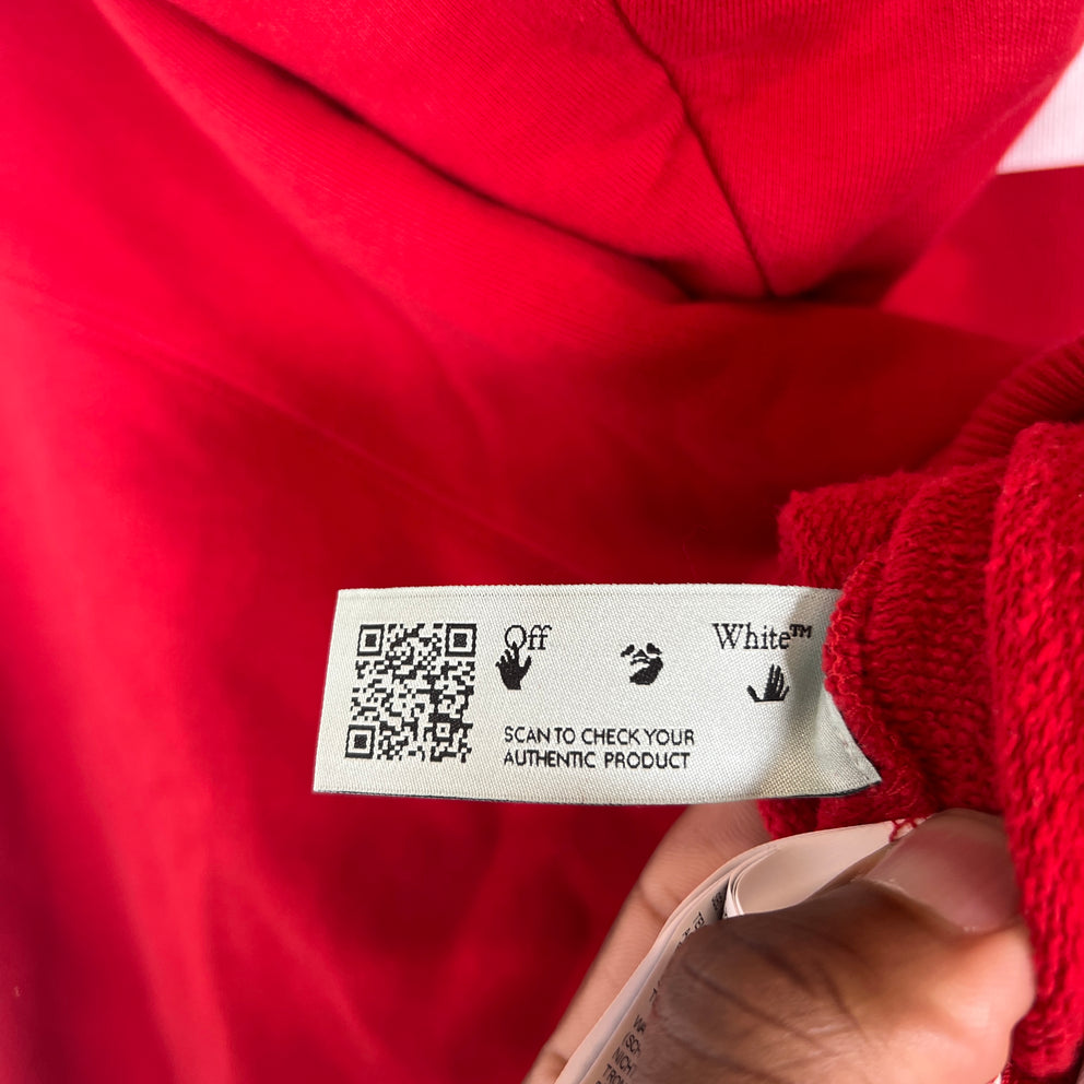 Off-White Red Cut Out Arrows Hoodie Size S