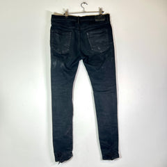 Purple Brand Black Waxed Distressed Jeans Size 34