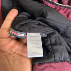 John Elliot Burgundy Nylon Bomber Jacket Size L