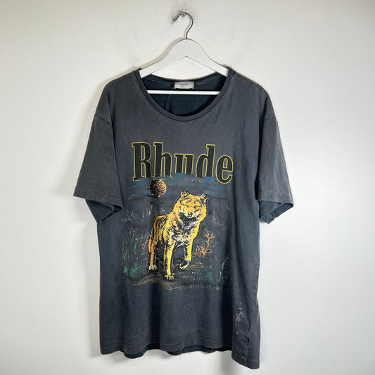 Rhude Vintage Black Wolf Graphic T-Shirt Size L