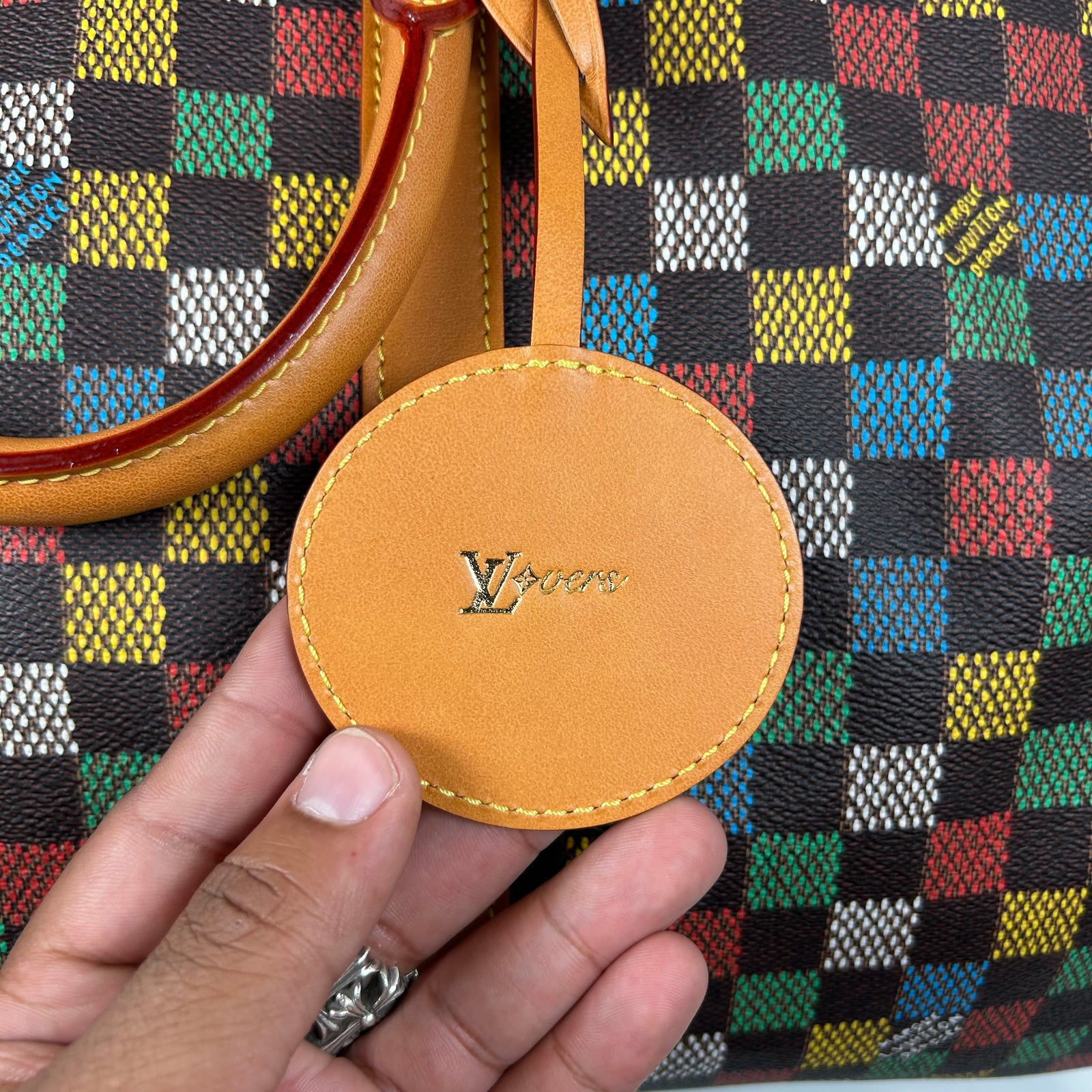 Louis Vuitton Multicolor 'LV-Vers' Damier Keepall Bandouliere 50