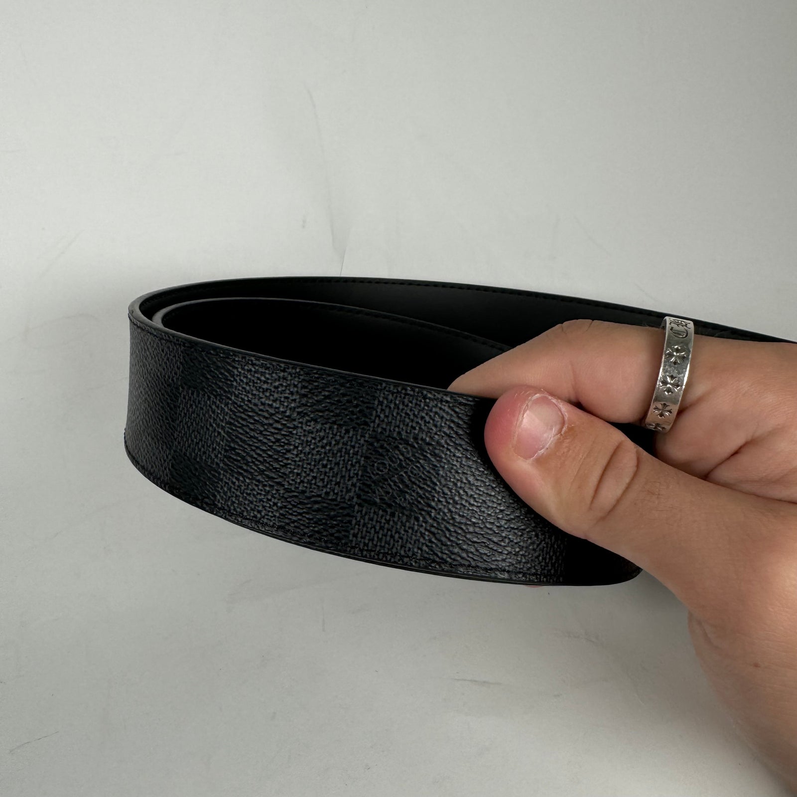 Louis Vuitton Black Reversible Initiales Belt