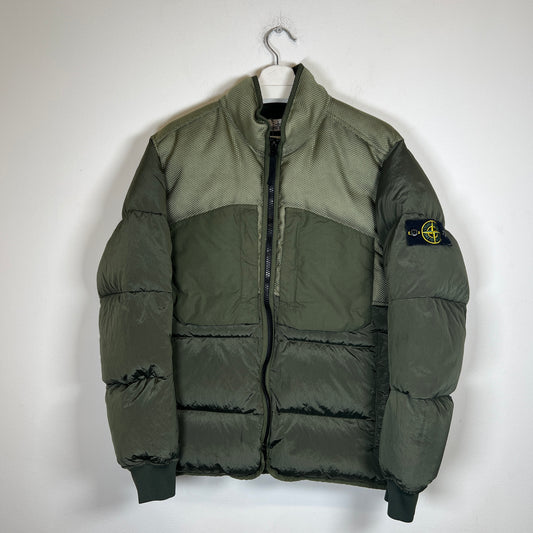 Stone Island Olive Modified Panama Down Jacket Size M