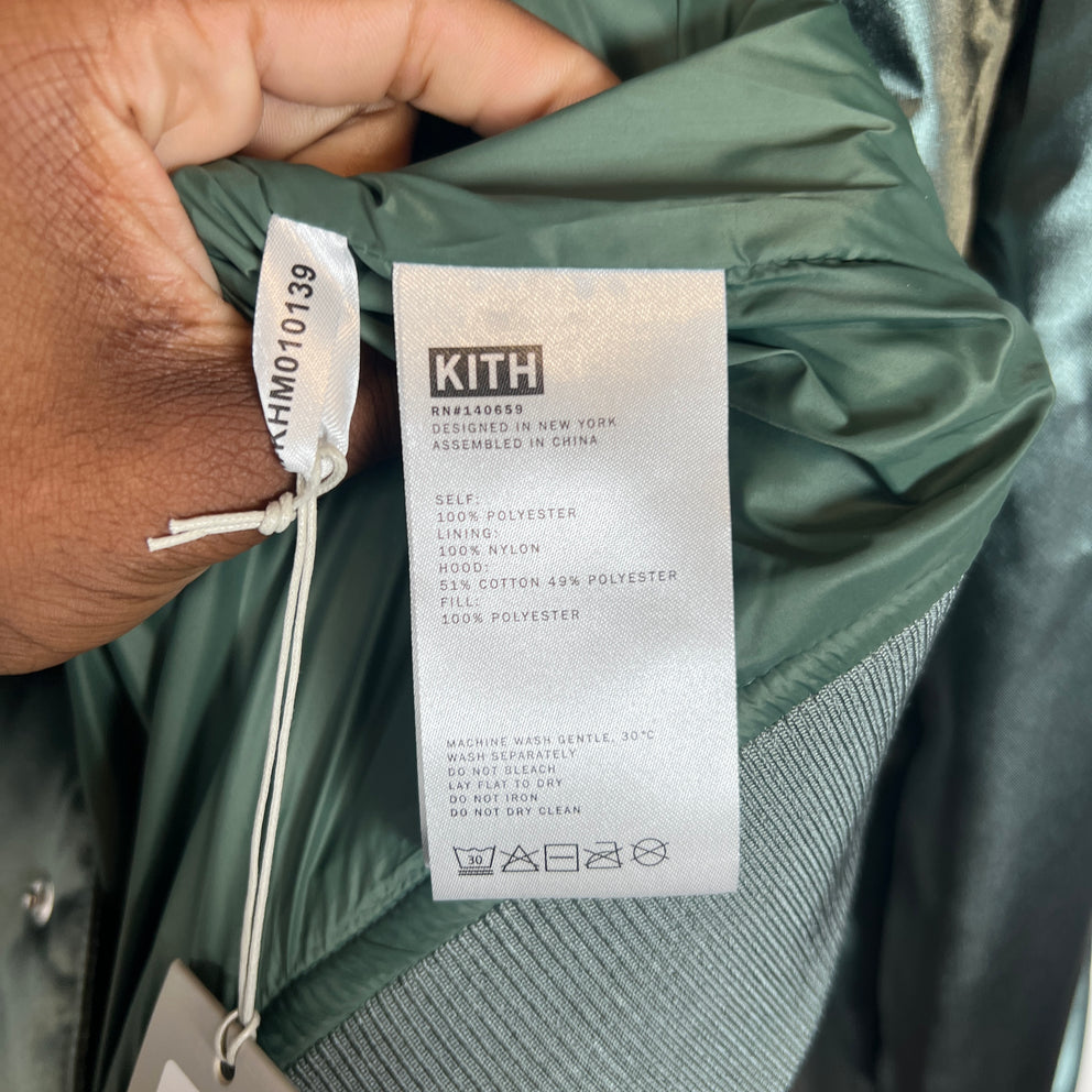 Kith Teal Satin Gorman Bomber Jacket Size XXL