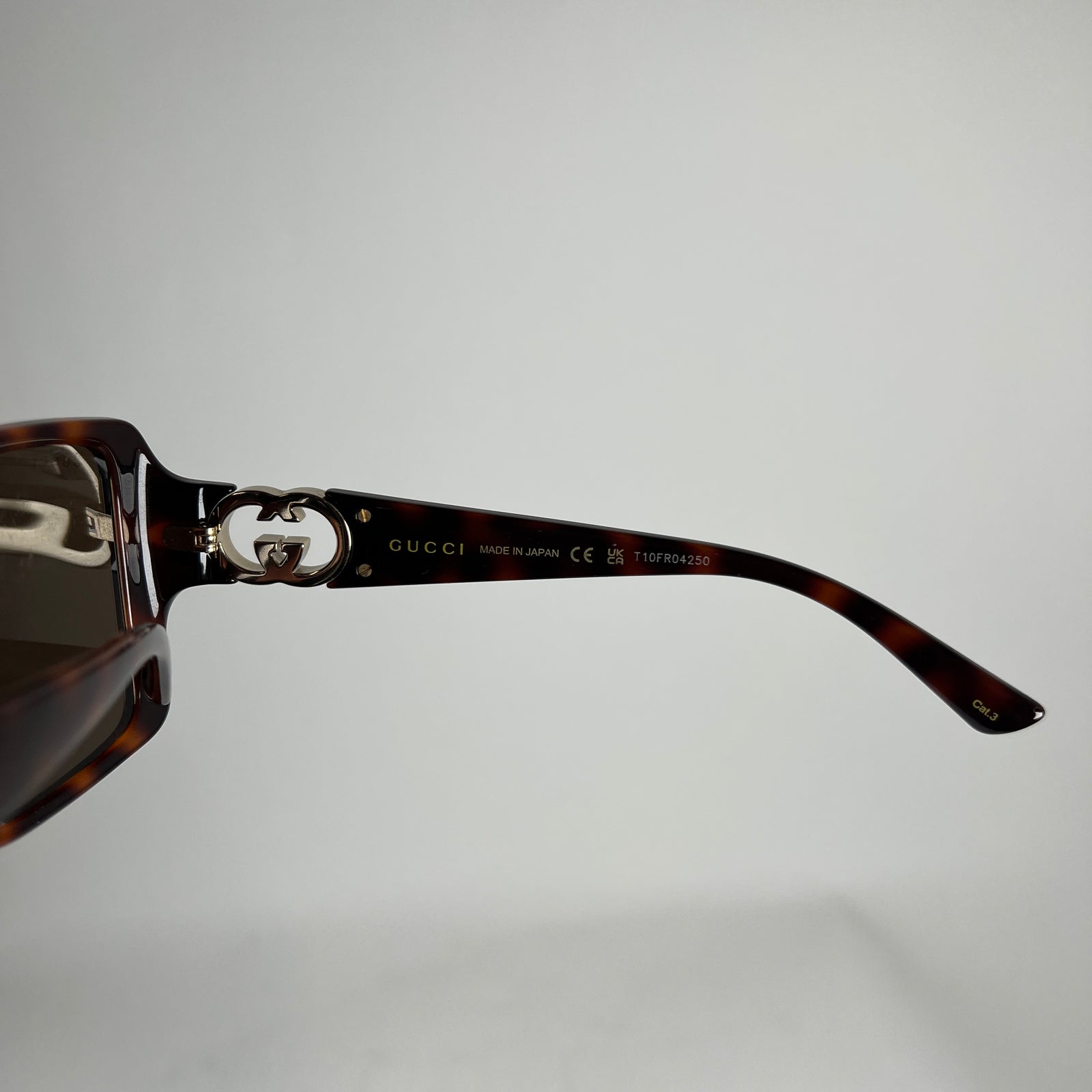 Gucci Tortoise Brown Double G Square Sunglasses