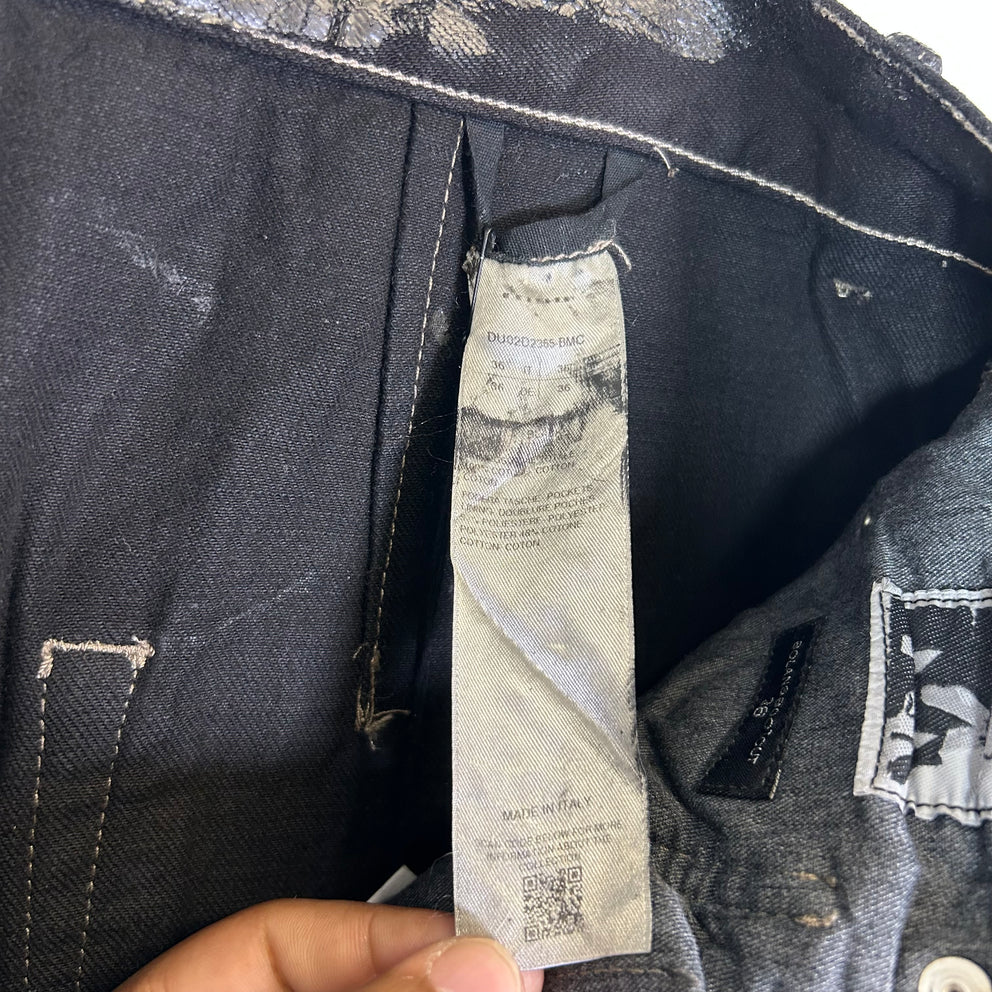 Rick Owens Waxed Crackled-Effect Bolan Bootcut Jeans