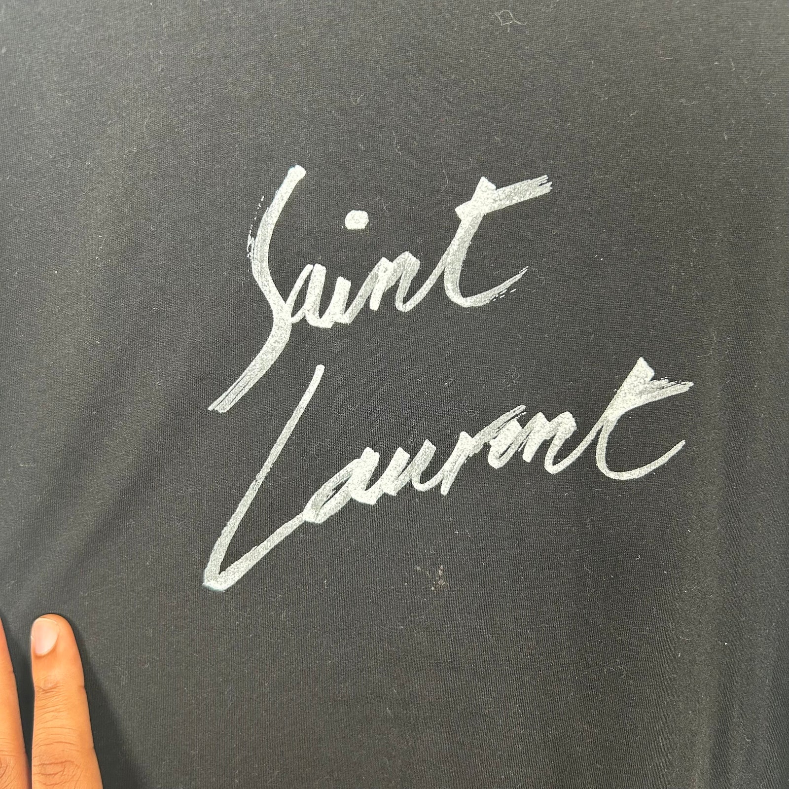 Saint Laurent Black Signature Tee Size XS