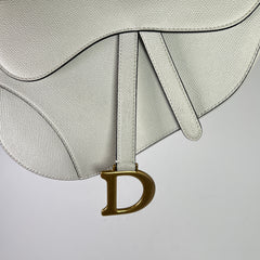 Dior Latte Grained Calfskin Medium Saddle Bag