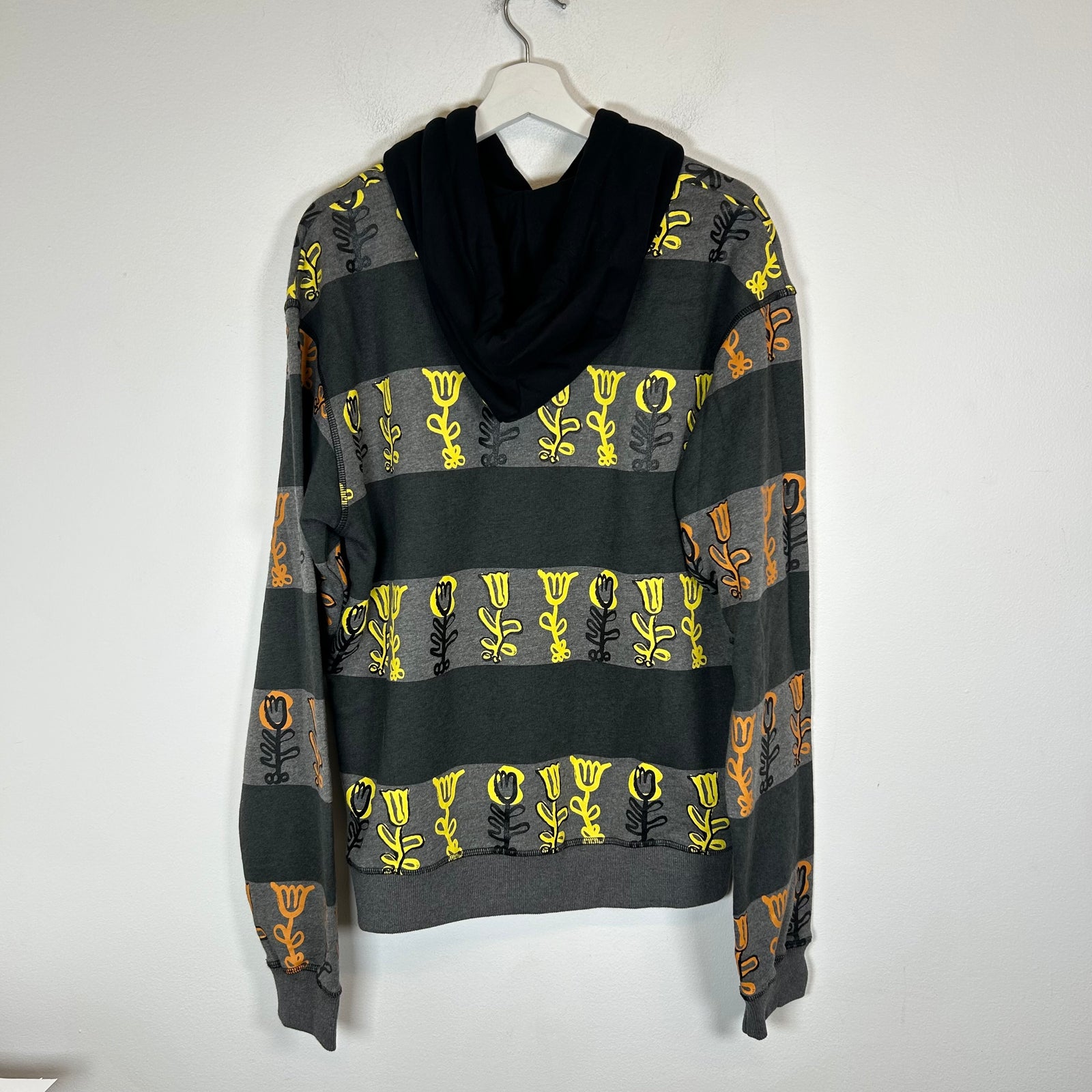 JW Anderson Flower Print Striped Hoodie Size M