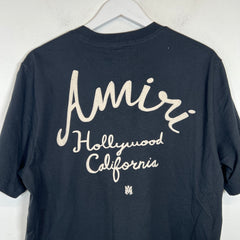Amiri Black Hollywood Logo T-Shirt Size M