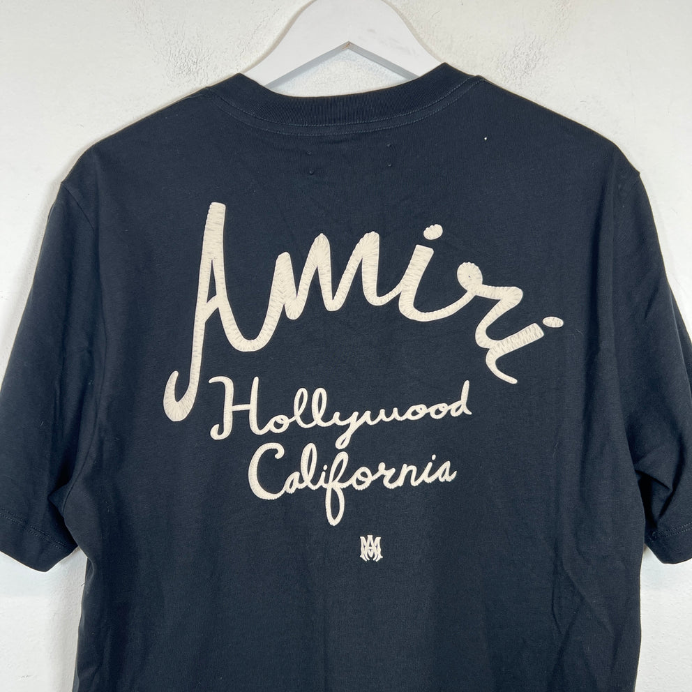 Amiri Black Hollywood Logo T-Shirt Size M