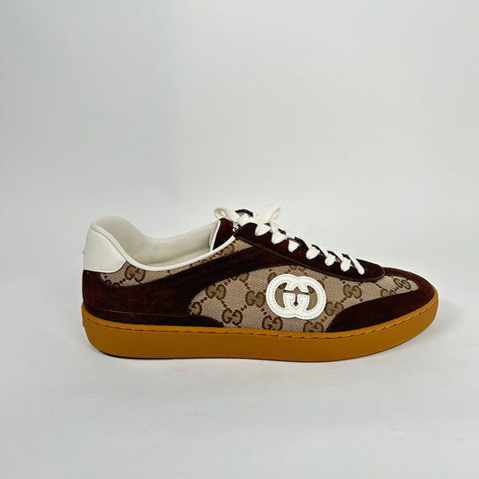 Gucci G57 Brown Suede Sneaker Size GG 8