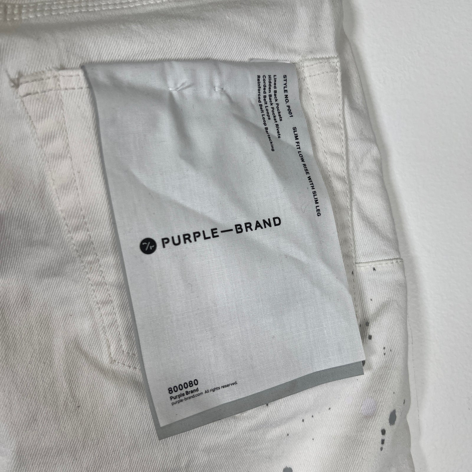 Purple Paint Splatter White Jeans Size 32