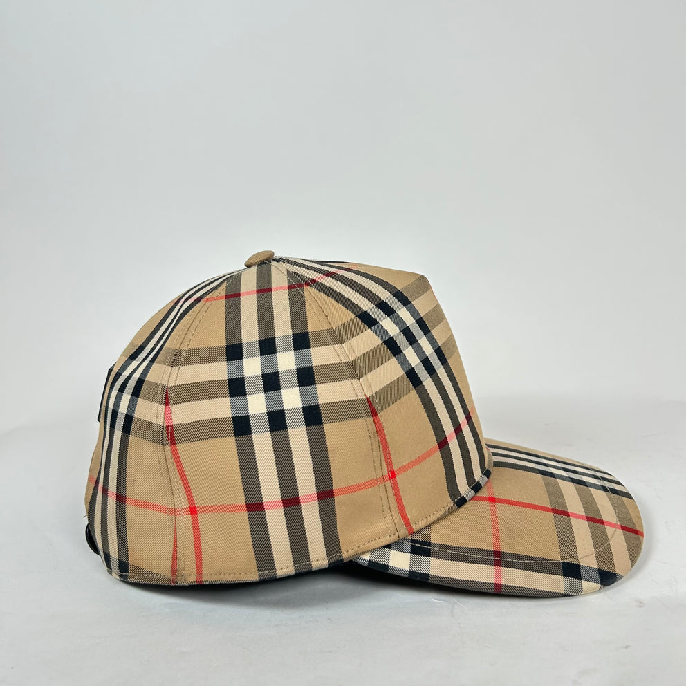 Burberry Beige Vintage Check Baseball Cap Size M