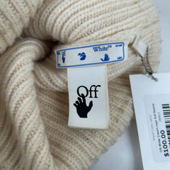Off-White Cream Logo Knit Beanie