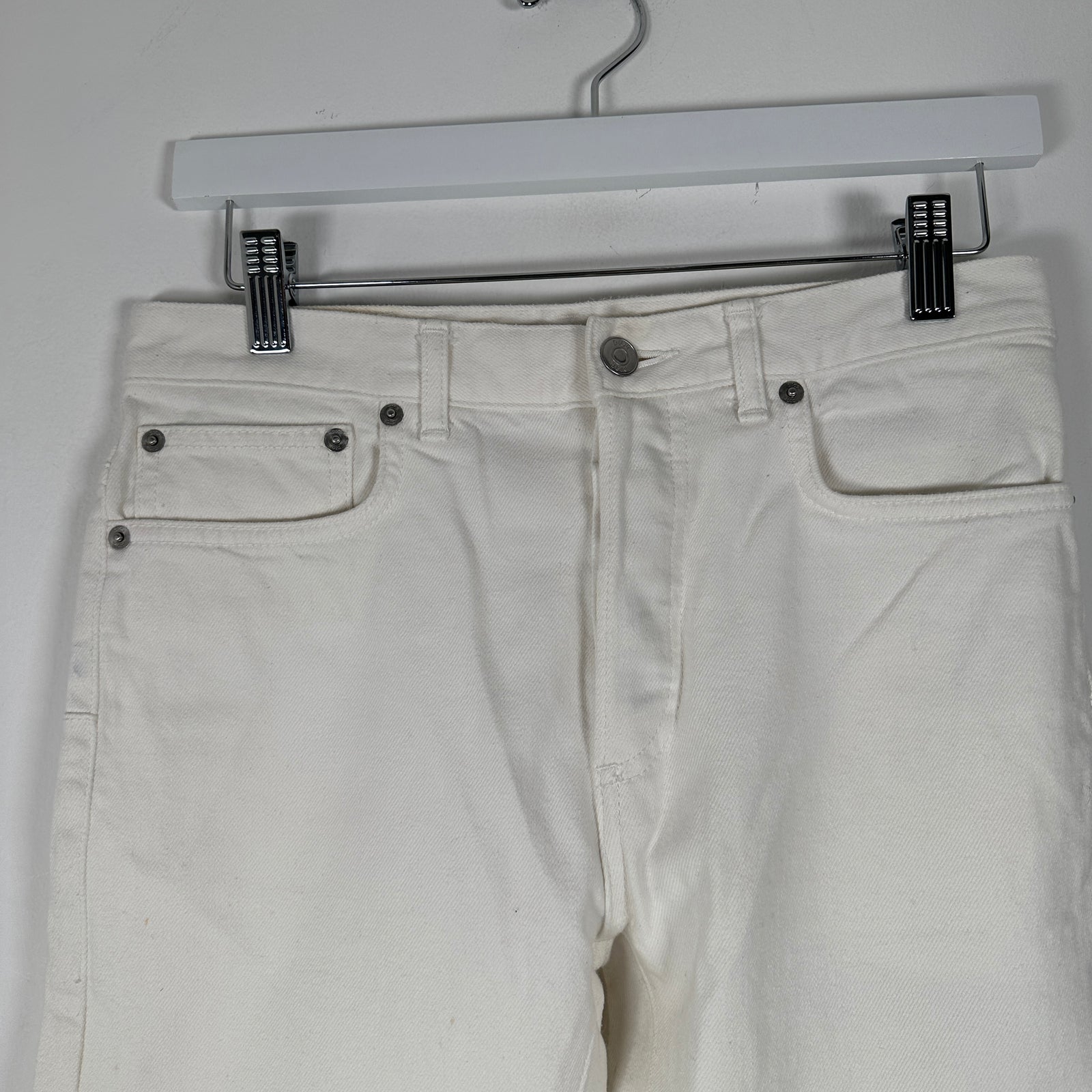 Dior White Embroidered Logo Denim Jean Size 28