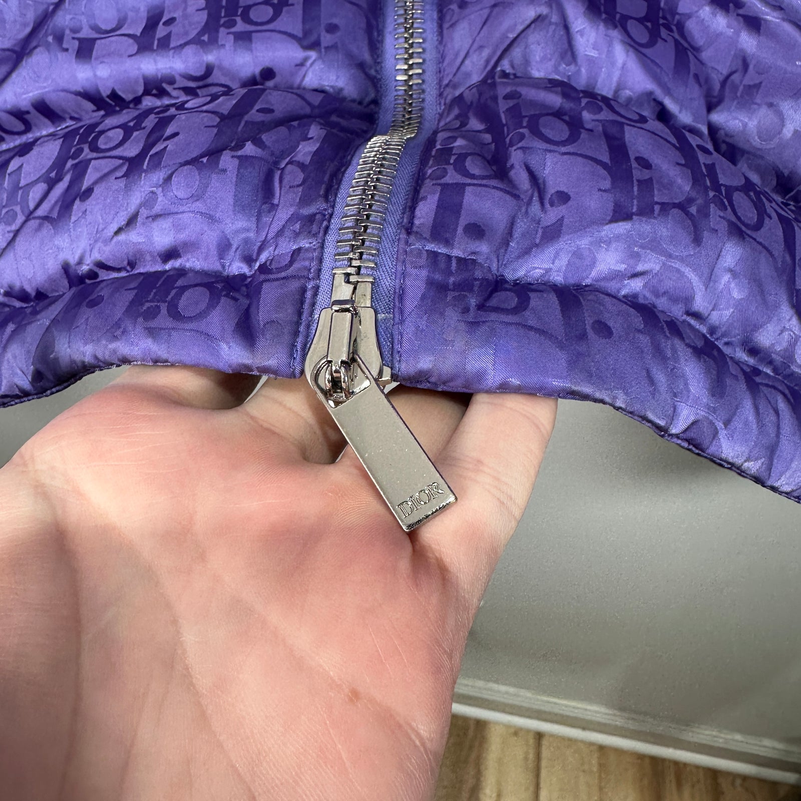 Dior Oblique Purple Puffer Jacket Size 54