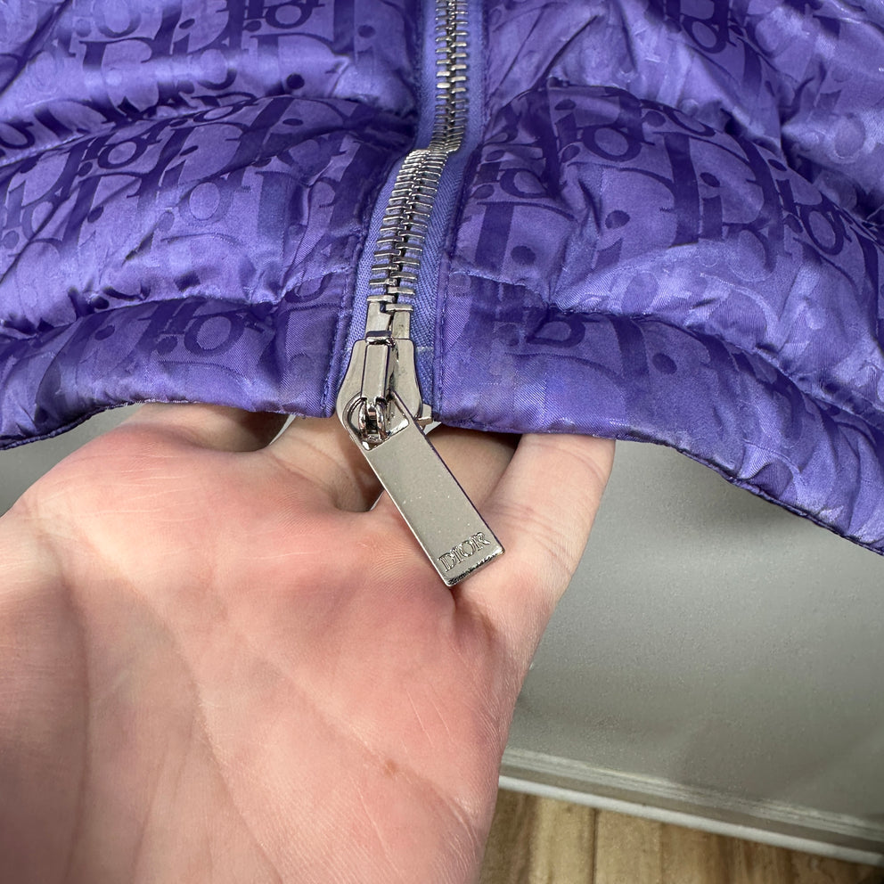 Dior Oblique Purple Puffer Jacket Size 54