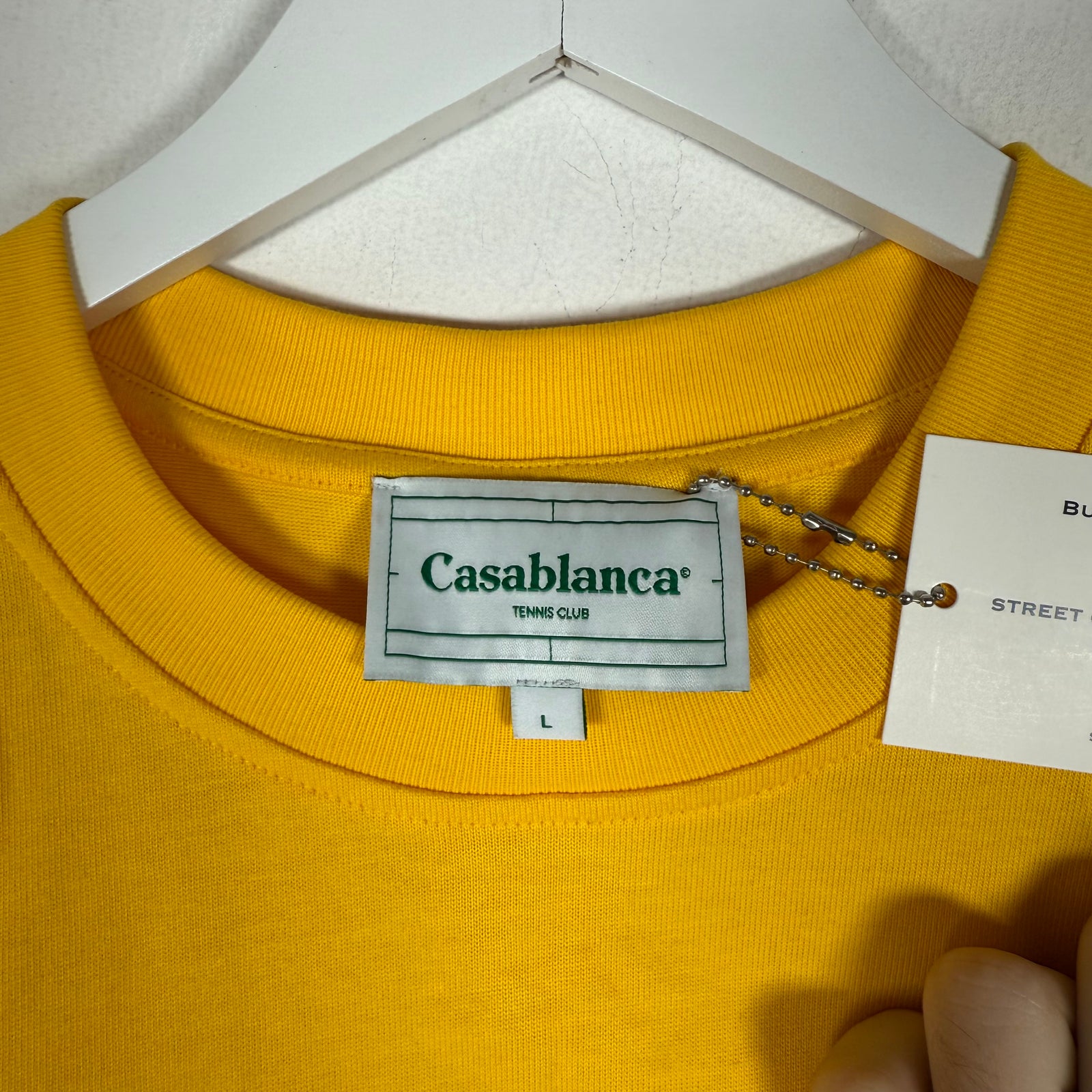 Casablanca Garden Prayer Graphic Yellow T-Shirt Size L