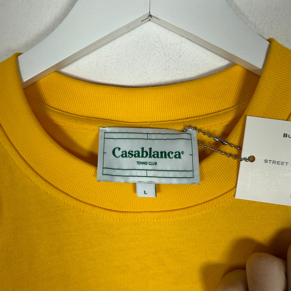 Casablanca Garden Prayer Graphic Yellow T-Shirt Size L