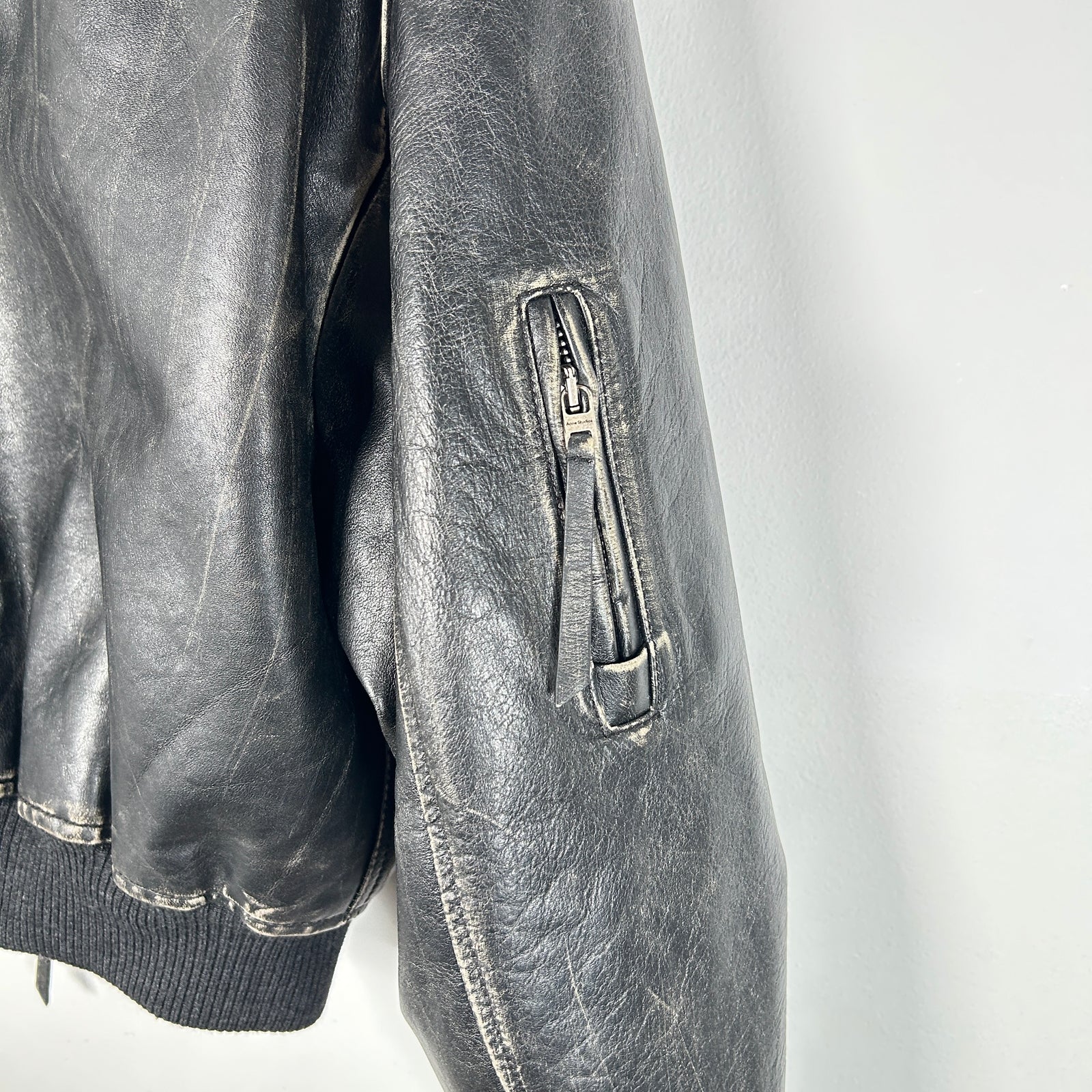 Acne Studios Aged Leather Bomber Size M