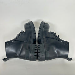 Balenciaga Black Leather Strike Boot Size 12