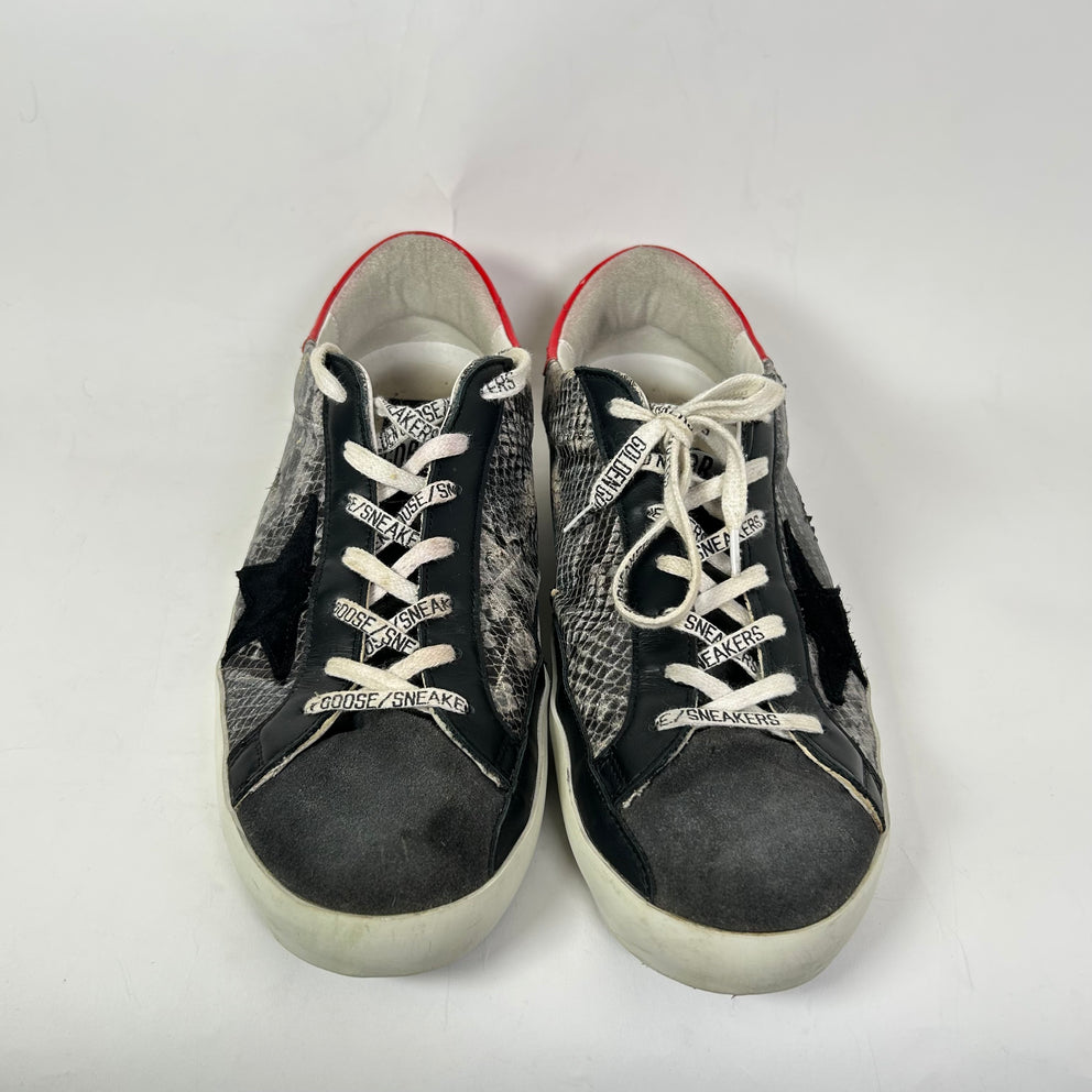 Golden Goose Grey/Red Python Superstar Size 45