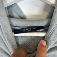 Louis Vuitton Grey Virgil Embroidered Hoodie Size M