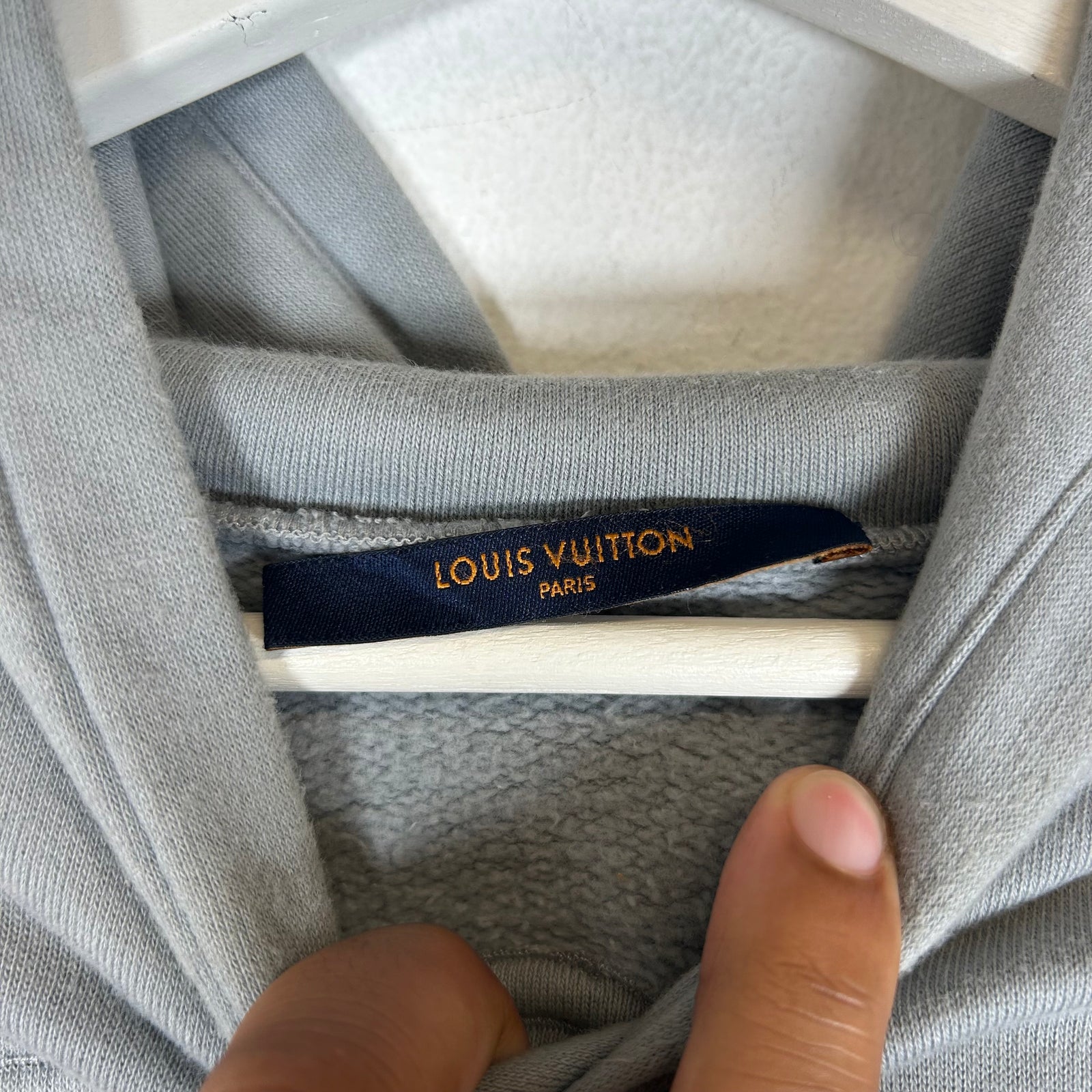 Louis Vuitton Grey Virgil Embroidered Hoodie Size M