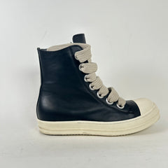 Rick Owens Black Leather Jumbo Lace Ramones Size 44.5